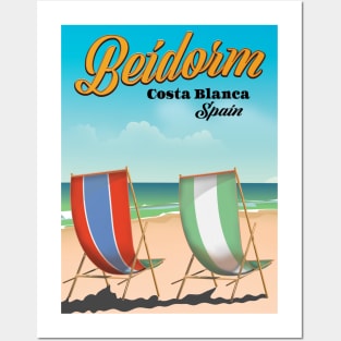 Benidorm Beach poster Posters and Art